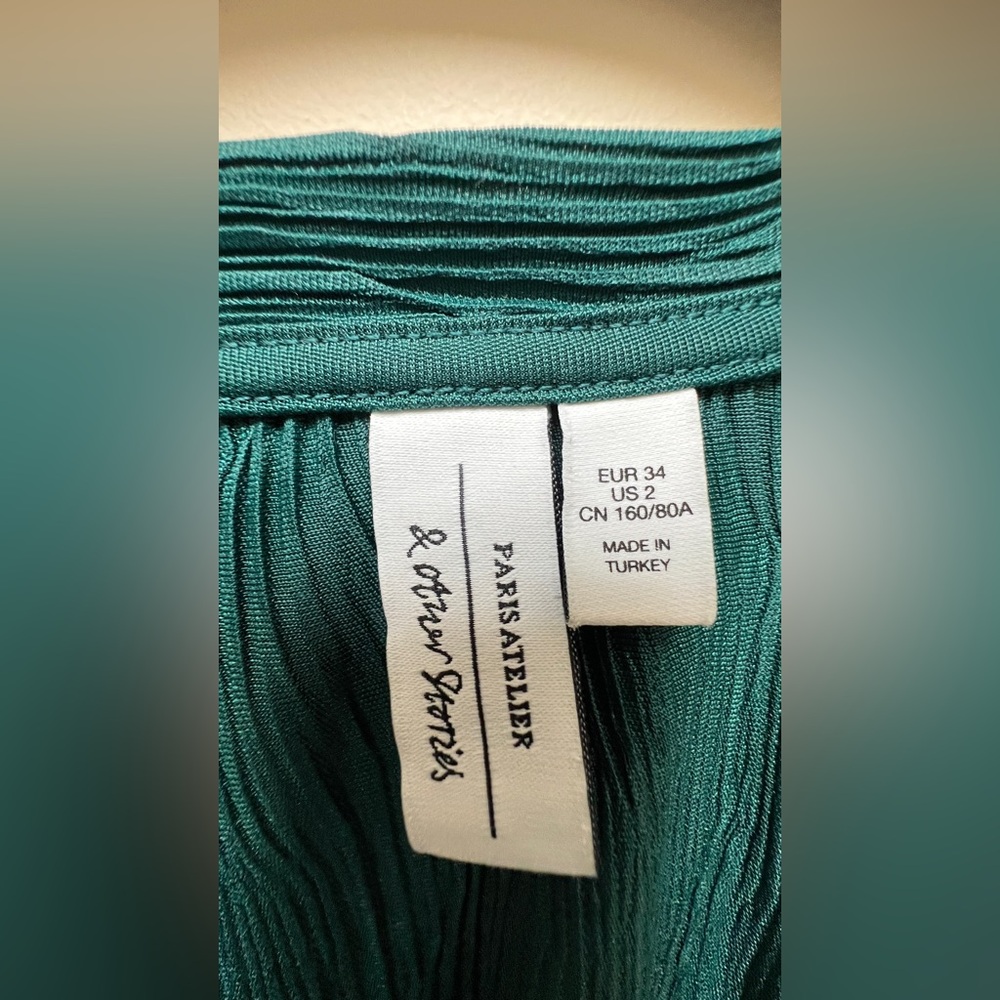 & Other Stories Teal Short Sleeve Top - Picture 4 of 6